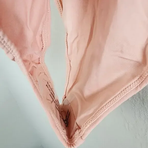 We Are Hah Eyes On Top Lace One-Piece Bodysuit Copper Rose Pink NWT S - Picture 7 of 11